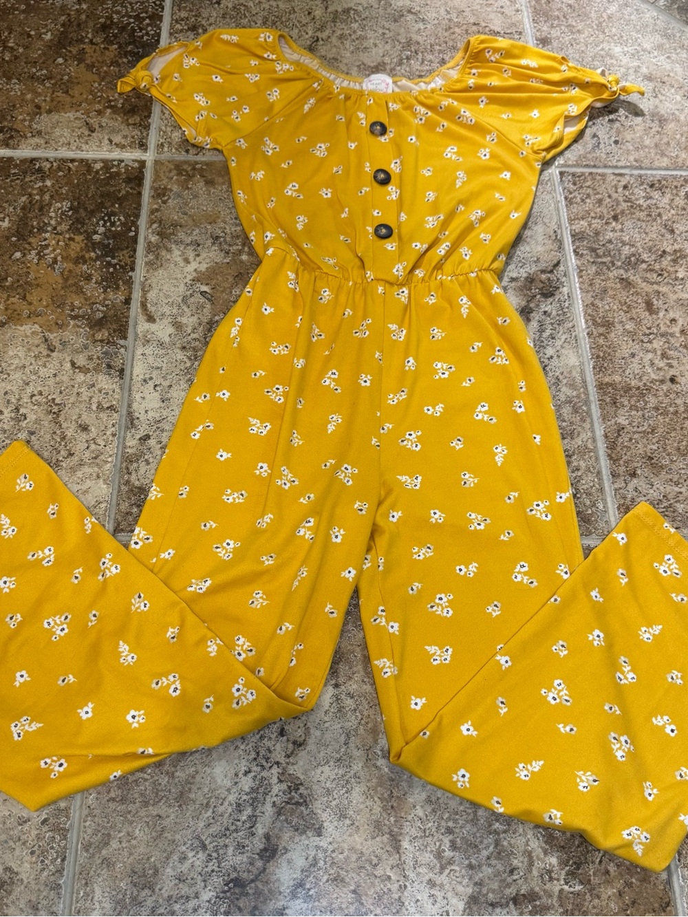 Sunshine Floral Button-Front Jumpsuit - Picture 2 of 6